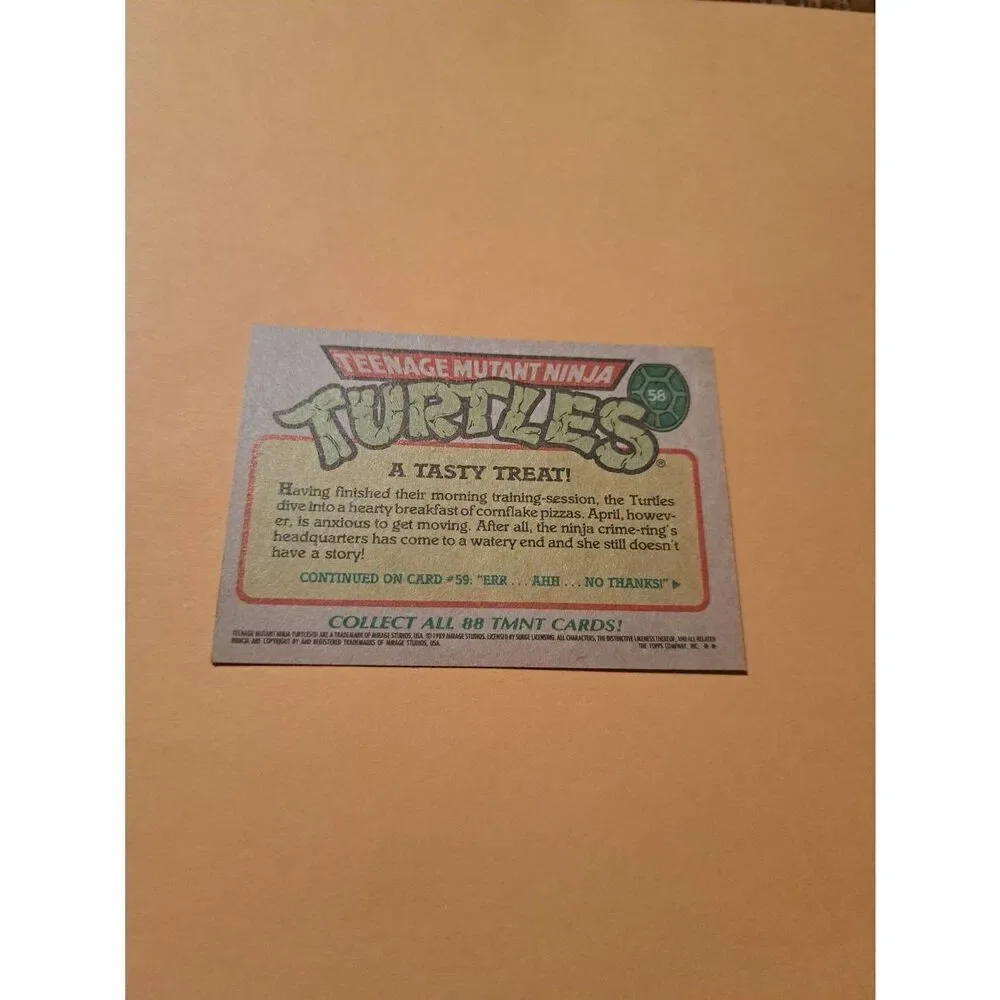 1989 Topps TMNT Trading Card 58 Teenage Mutant Ninja Turtles
